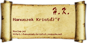 Hanuszek Kristóf névjegykártya