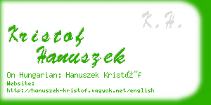 kristof hanuszek business card